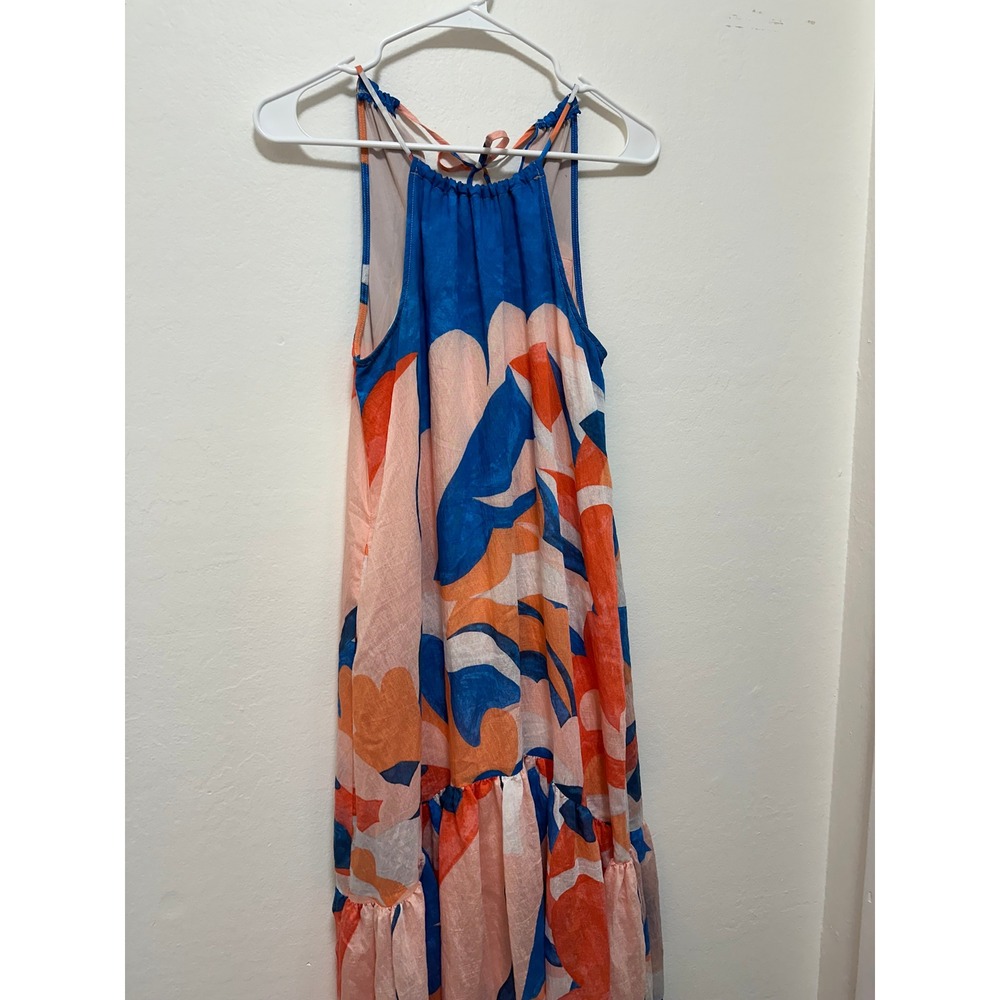 Maeve Anthropologie Halter Maxi Dress Summer Abstract Print Boho Chic, Size XS - Picture 7 of 10